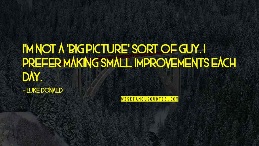 Frisky Relationships Quotes By Luke Donald: I'm not a 'big picture' sort of guy.