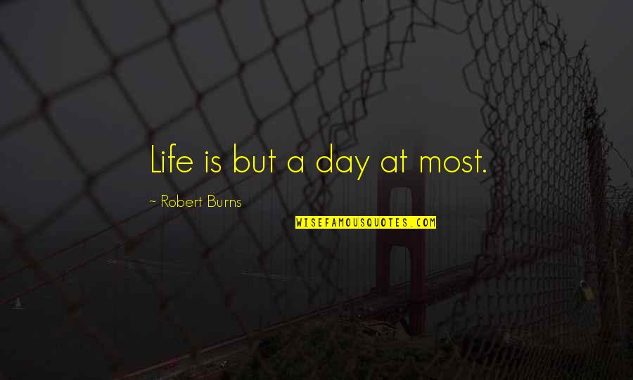 Frisque Survey Quotes By Robert Burns: Life is but a day at most.
