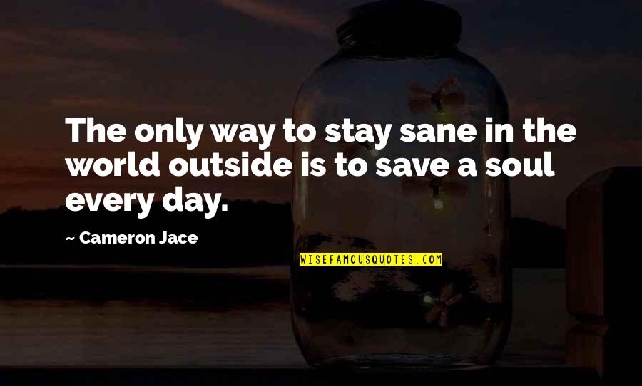 Frisson Music Quotes By Cameron Jace: The only way to stay sane in the
