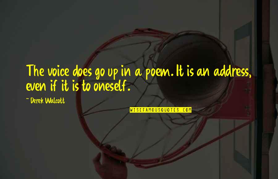 Frits Van Paasschen Quotes By Derek Walcott: The voice does go up in a poem.