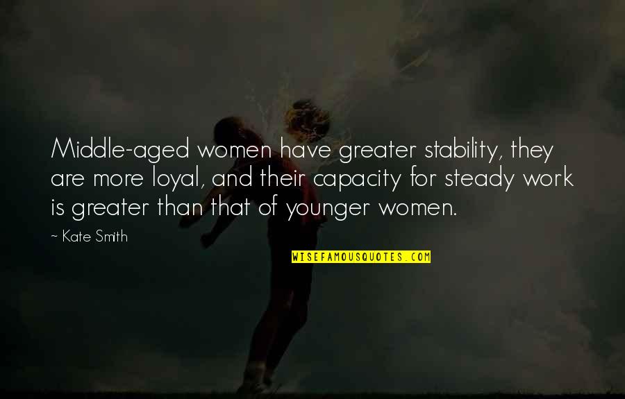 Frittelli Garrick Quotes By Kate Smith: Middle-aged women have greater stability, they are more