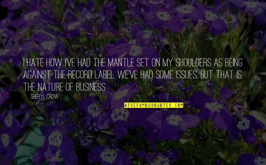 Fritter San Mateo Quotes By Sheryl Crow: I hate how I've had the mantle set Fritter San Mateo Quotes By Sheryl Crow: I hate how I've had the mantle set