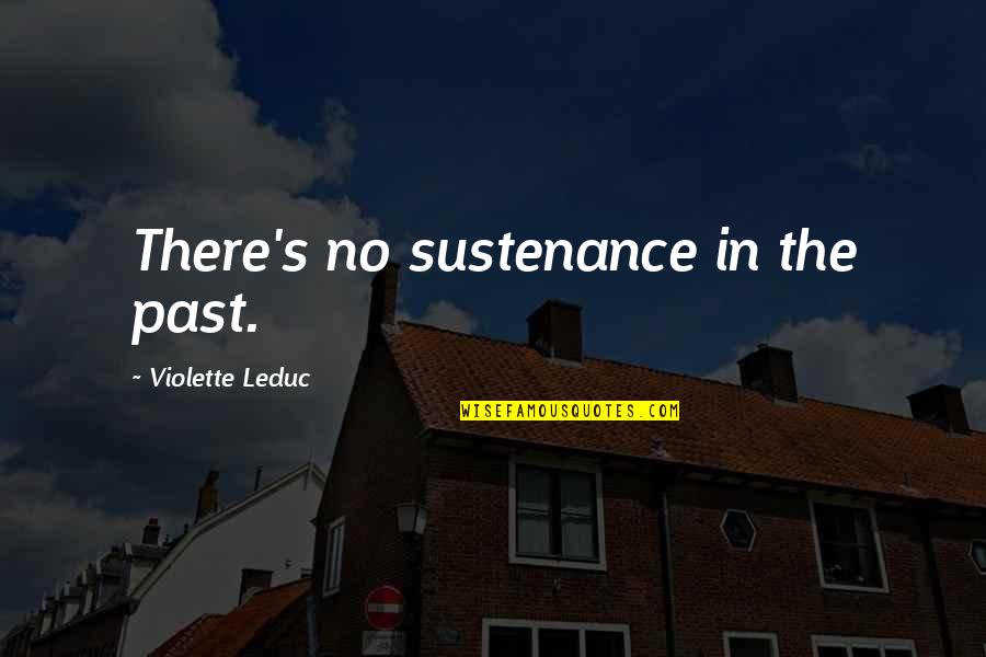 Fritz Zwicky Quotes By Violette Leduc: There's no sustenance in the past.