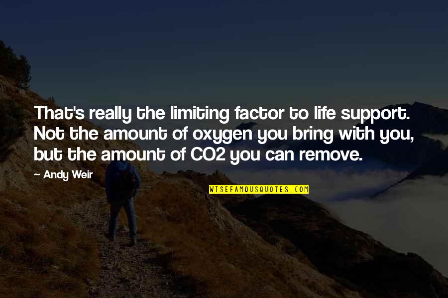 Frizelle Recipe Quotes By Andy Weir: That's really the limiting factor to life support. Frizelle Recipe Quotes By Andy Weir: That's really the limiting factor to life support.