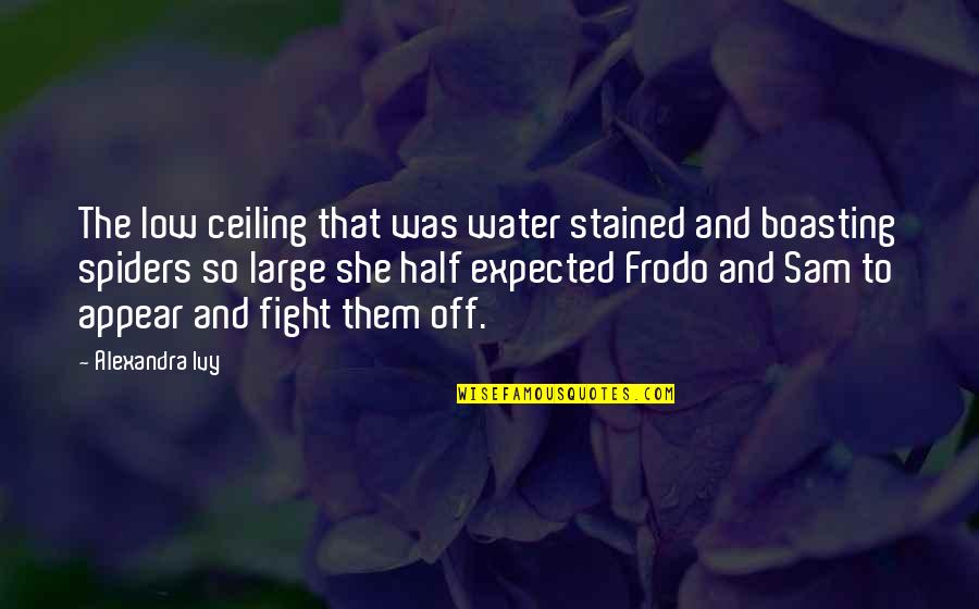 Frodo's Quotes By Alexandra Ivy: The low ceiling that was water stained and Frodo's Quotes By Alexandra Ivy: The low ceiling that was water stained and