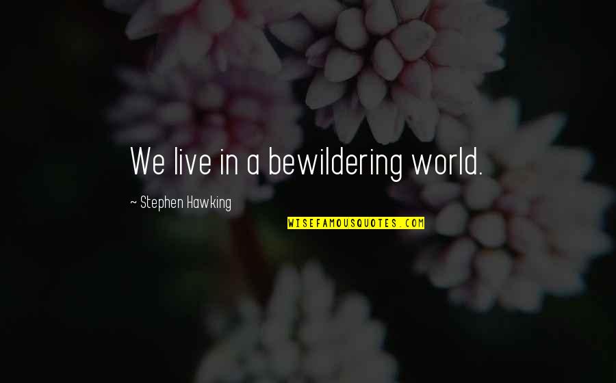 Froebel Outdoor Play Quotes By Stephen Hawking: We live in a bewildering world.