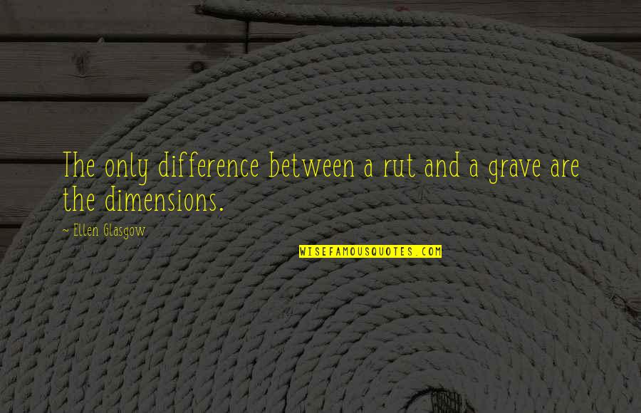 Froemke Farm Quotes By Ellen Glasgow: The only difference between a rut and a