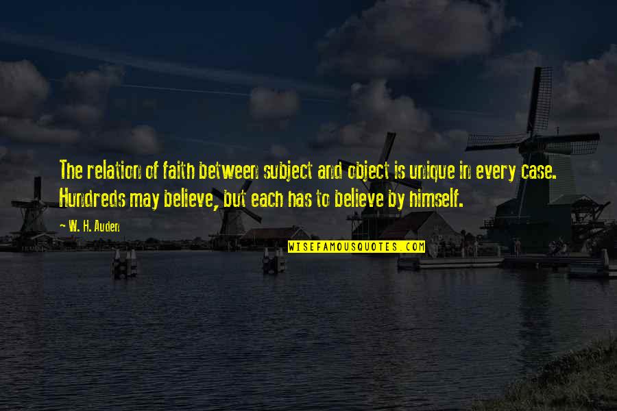 Froggy Quotes By W. H. Auden: The relation of faith between subject and object Froggy Quotes By W. H. Auden: The relation of faith between subject and object