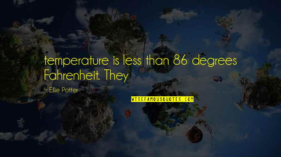 Froideur Citation Quotes By Ellie Potter: temperature is less than 86 degrees Fahrenheit. They