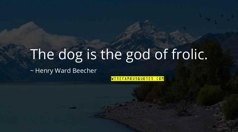 Frolic Quotes By Henry Ward Beecher: The dog is the god of frolic.