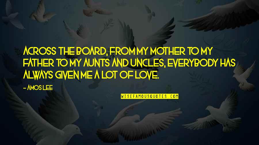 From Mother To Father Quotes By Amos Lee: Across the board, from my mother to my