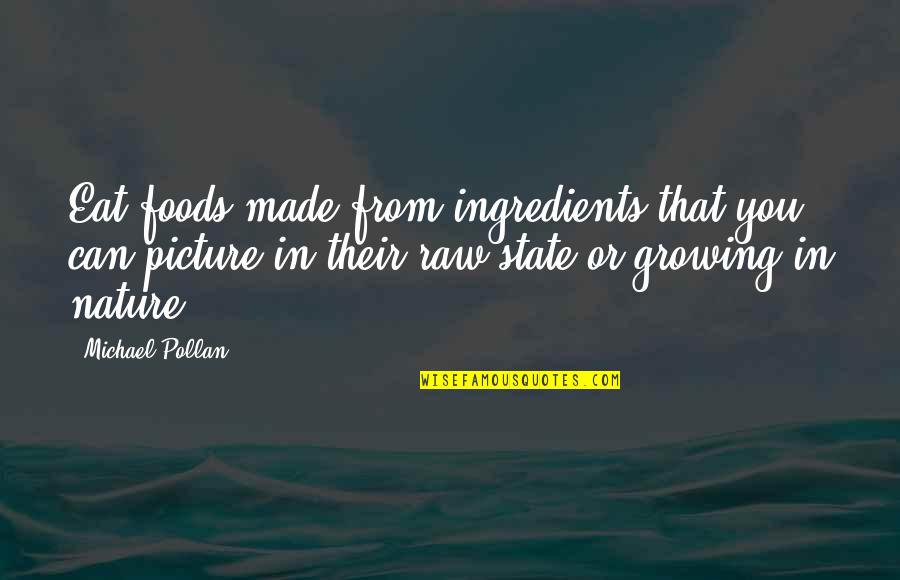 From Nature Quotes By Michael Pollan: Eat foods made from ingredients that you can
