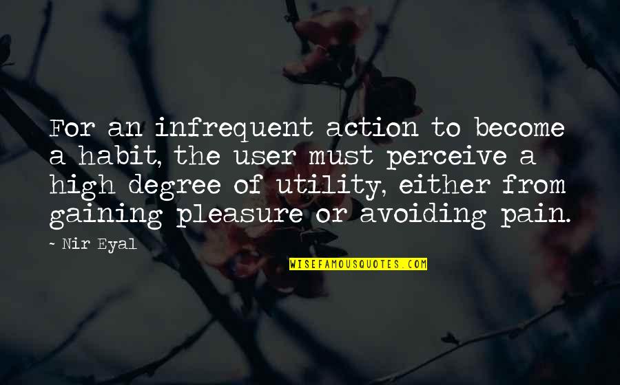 From Pain Quotes By Nir Eyal: For an infrequent action to become a habit, From Pain Quotes By Nir Eyal: For an infrequent action to become a habit,