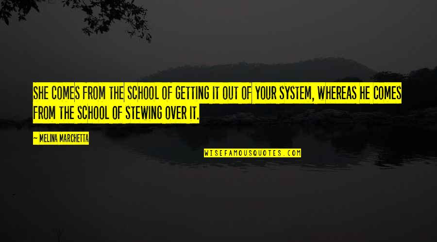 From School Quotes By Melina Marchetta: She comes from the school of getting it