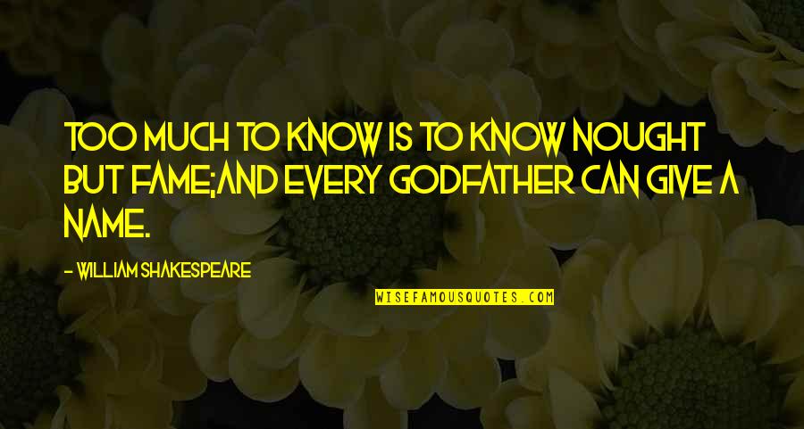 From The Godfather Quotes By William Shakespeare: Too much to know is to know nought