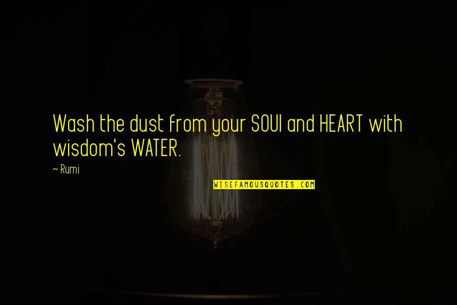 From The Water Quotes By Rumi: Wash the dust from your SOUl and HEART