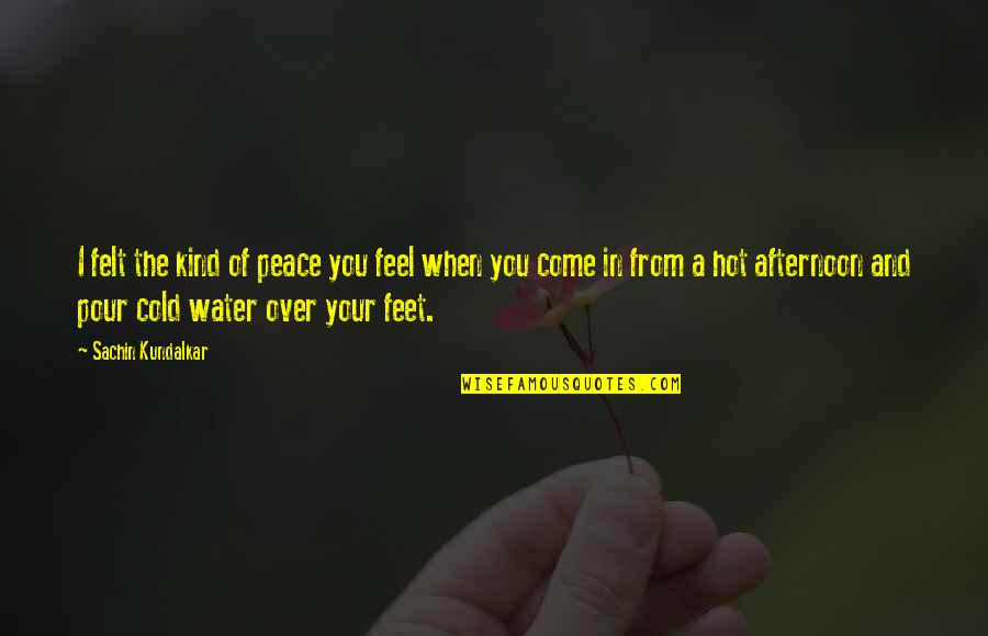 From The Water Quotes By Sachin Kundalkar: I felt the kind of peace you feel