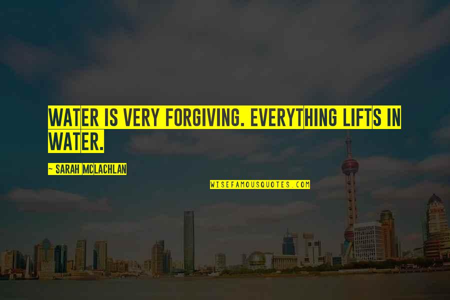 Frometa Miami Quotes By Sarah McLachlan: Water is very forgiving. Everything lifts in water.