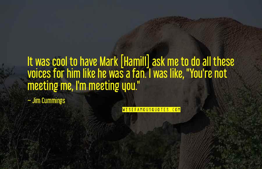 Front Office Team Quotes By Jim Cummings: It was cool to have Mark [Hamill] ask