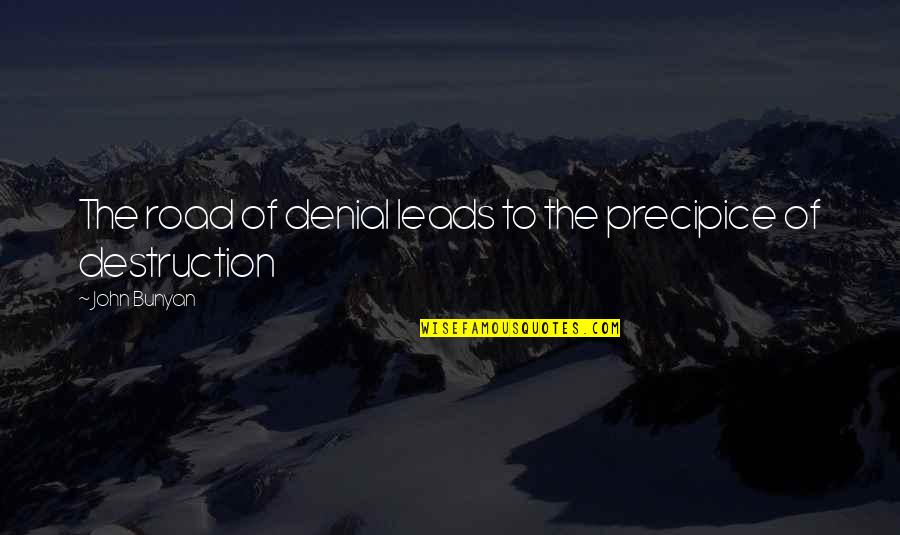 Frontain Gangrene Quotes By John Bunyan: The road of denial leads to the precipice