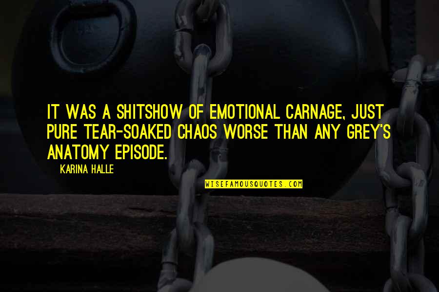 Frontaura Capital Quotes By Karina Halle: It was a shitshow of emotional carnage, just