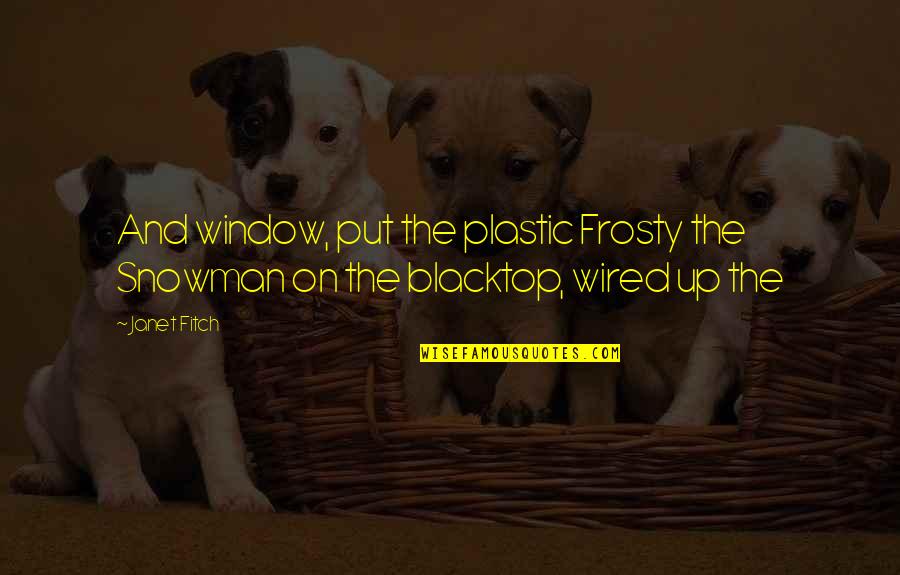 Frosty Quotes By Janet Fitch: And window, put the plastic Frosty the Snowman
