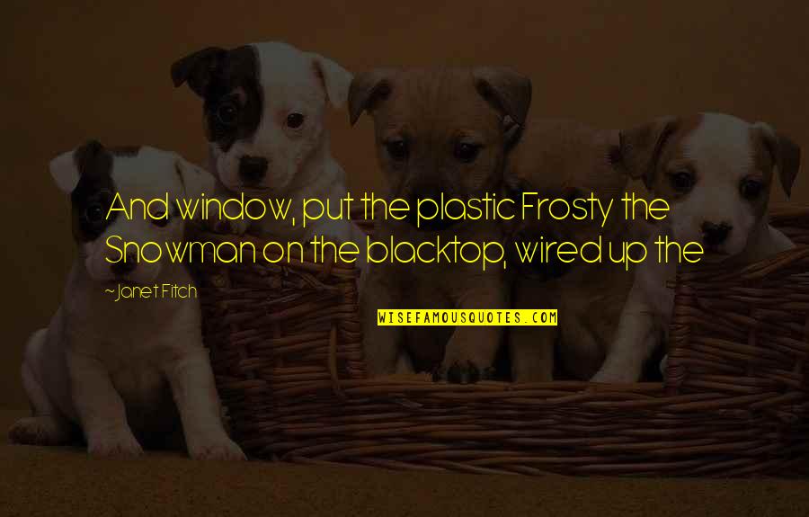 Frosty Snowman Quotes By Janet Fitch: And window, put the plastic Frosty the Snowman