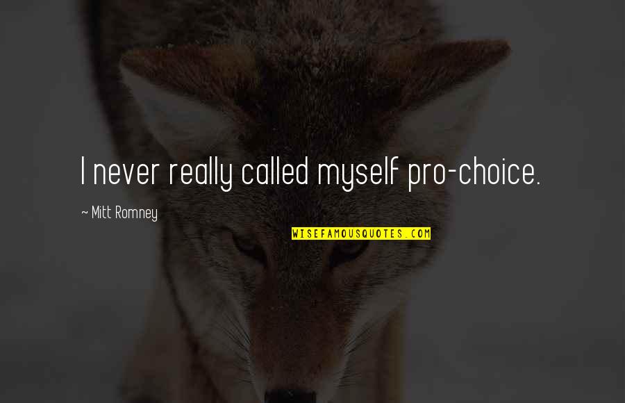 Frotandolas Quotes By Mitt Romney: I never really called myself pro-choice.
