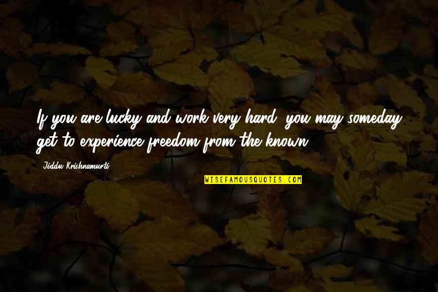 Froukje Kastelein Quotes By Jiddu Krishnamurti: If you are lucky and work very hard, Froukje Kastelein Quotes By Jiddu Krishnamurti: If you are lucky and work very hard,