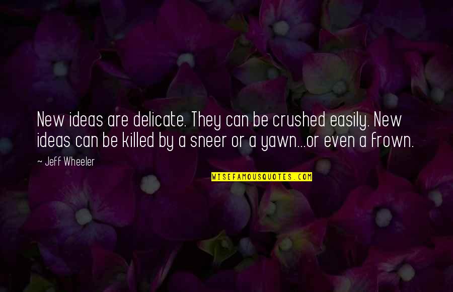 Frown Quotes By Jeff Wheeler: New ideas are delicate. They can be crushed Frown Quotes By Jeff Wheeler: New ideas are delicate. They can be crushed
