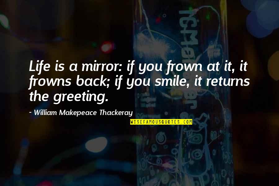 Frown Quotes By William Makepeace Thackeray: Life is a mirror: if you frown at