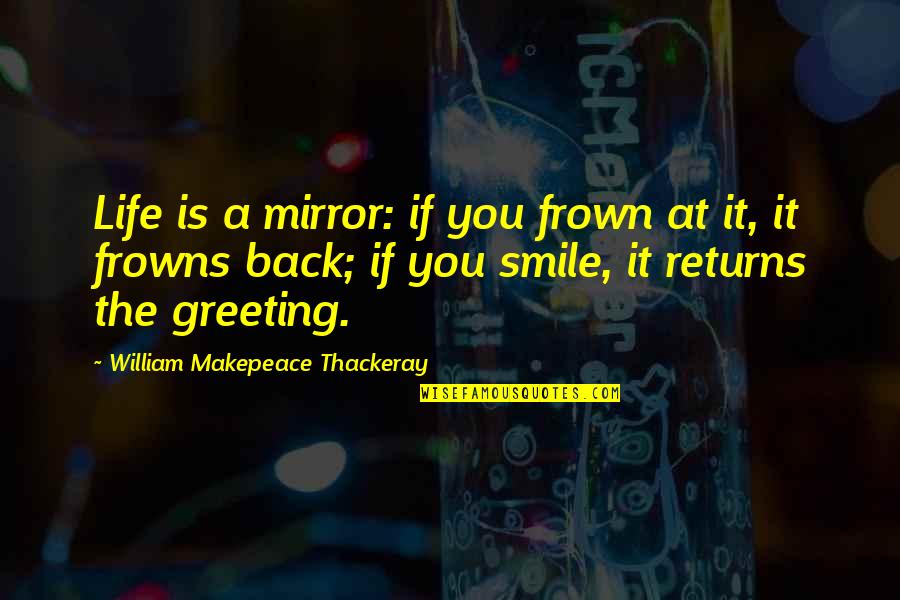 Frown'd Quotes By William Makepeace Thackeray: Life is a mirror: if you frown at