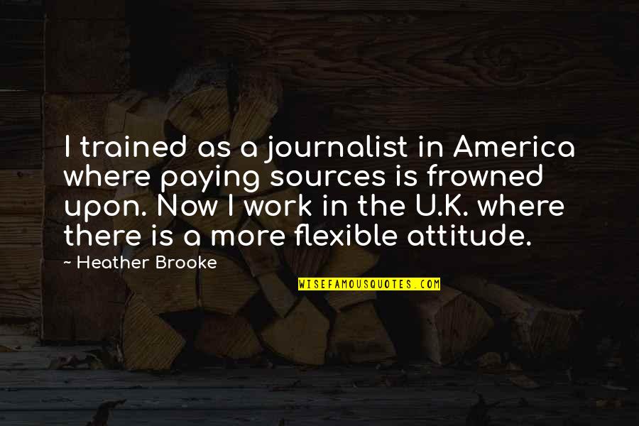 Frowned Quotes By Heather Brooke: I trained as a journalist in America where