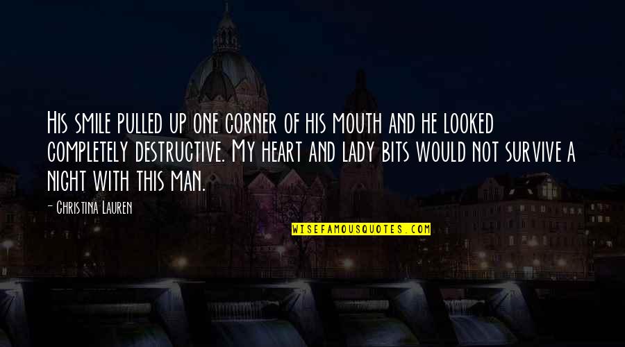 Frowzy Quotes By Christina Lauren: His smile pulled up one corner of his Frowzy Quotes By Christina Lauren: His smile pulled up one corner of his