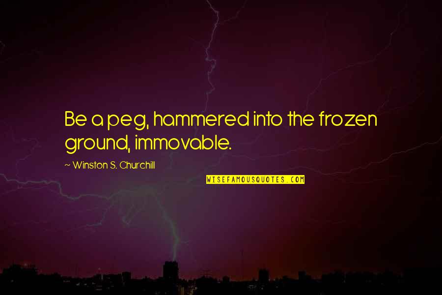 Frozen Ground Quotes By Winston S. Churchill: Be a peg, hammered into the frozen ground,