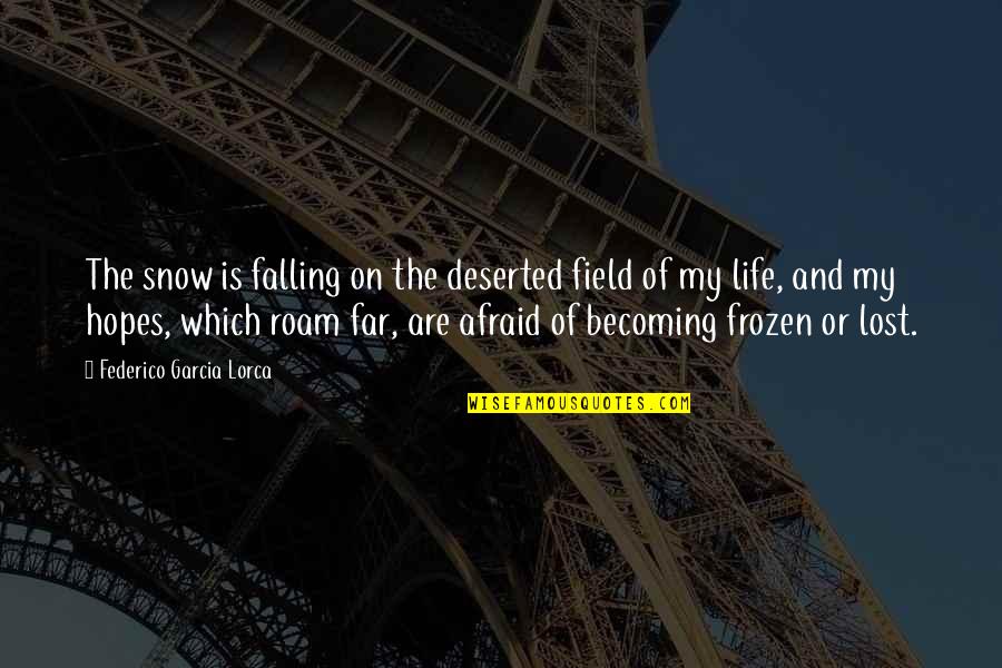 Frozen Snow Quotes By Federico Garcia Lorca: The snow is falling on the deserted field