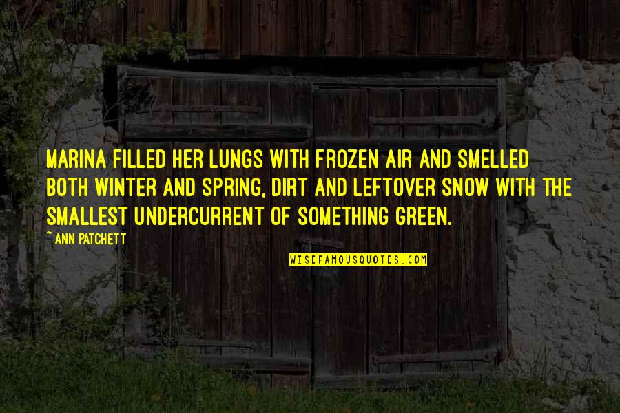 Frozen Winter Quotes By Ann Patchett: Marina filled her lungs with frozen air and