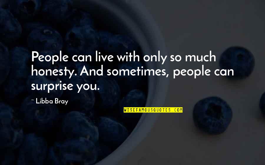 Fruit And Vegetable Quotes By Libba Bray: People can live with only so much honesty.
