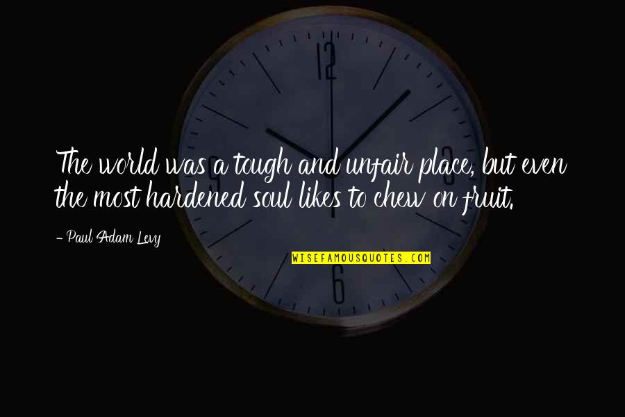 Fruit Inspirational Quotes By Paul Adam Levy: The world was a tough and unfair place,