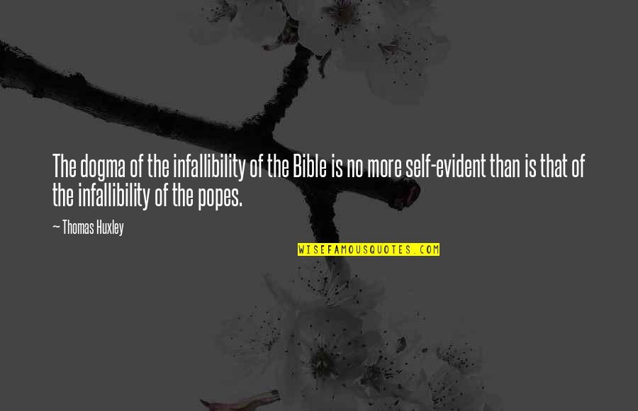 Fruit Picking Quotes By Thomas Huxley: The dogma of the infallibility of the Bible
