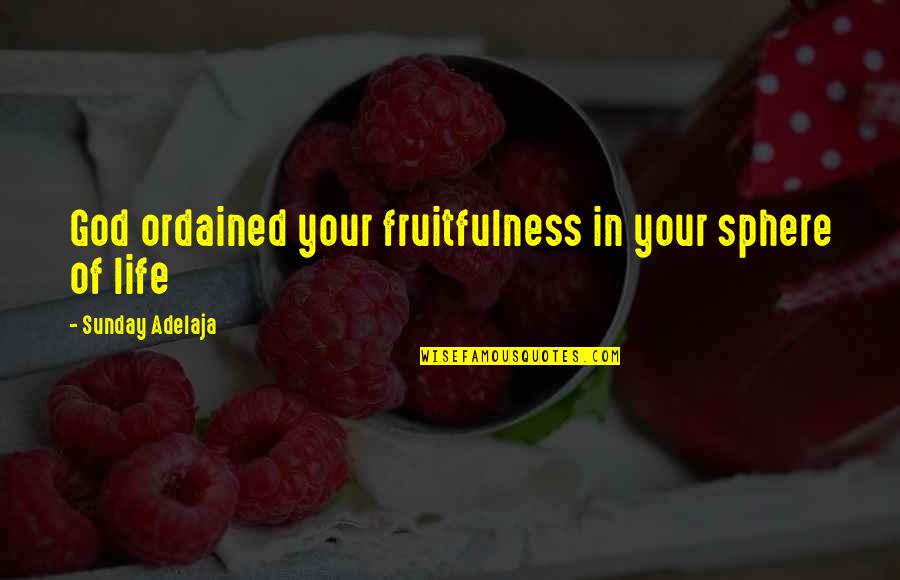 Fruitfulness Of God Quotes By Sunday Adelaja: God ordained your fruitfulness in your sphere of