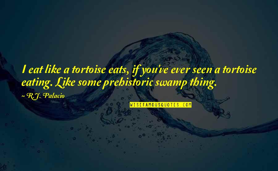 Fruitiere Quotes By R.J. Palacio: I eat like a tortoise eats, if you've Fruitiere Quotes By R.J. Palacio: I eat like a tortoise eats, if you've