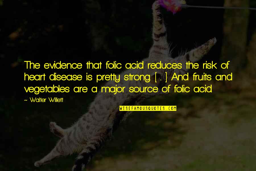 Fruits And Vegetables Best Quotes By Walter Willett: The evidence that folic acid reduces the risk