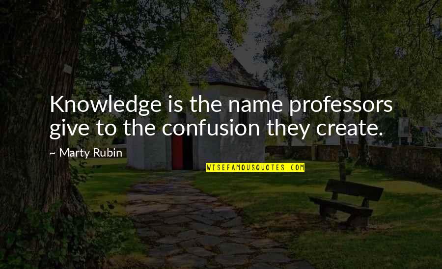 Frumenti Construction Quotes By Marty Rubin: Knowledge is the name professors give to the