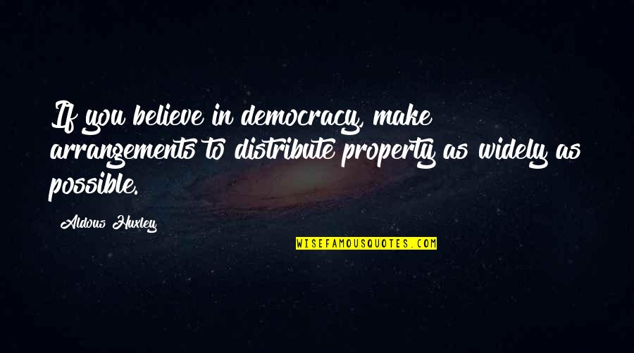Frustaci General Contractor Quotes By Aldous Huxley: If you believe in democracy, make arrangements to Frustaci General Contractor Quotes By Aldous Huxley: If you believe in democracy, make arrangements to