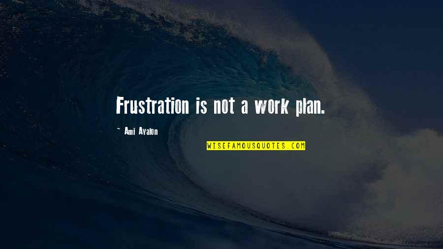 Frustration In Work Quotes By Ami Ayalon: Frustration is not a work plan.