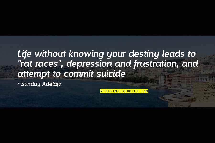 Frustration With Life Quotes By Sunday Adelaja: Life without knowing your destiny leads to "rat