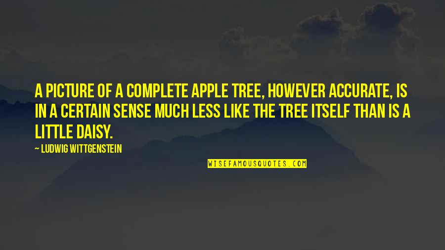 Frustration With Men Quotes By Ludwig Wittgenstein: A picture of a complete apple tree, however