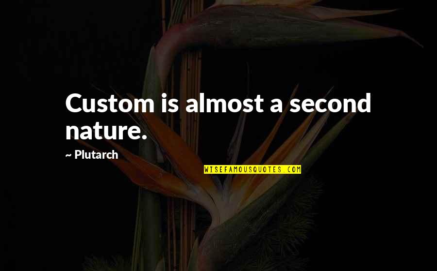 Frutuoso Barros Quotes By Plutarch: Custom is almost a second nature.