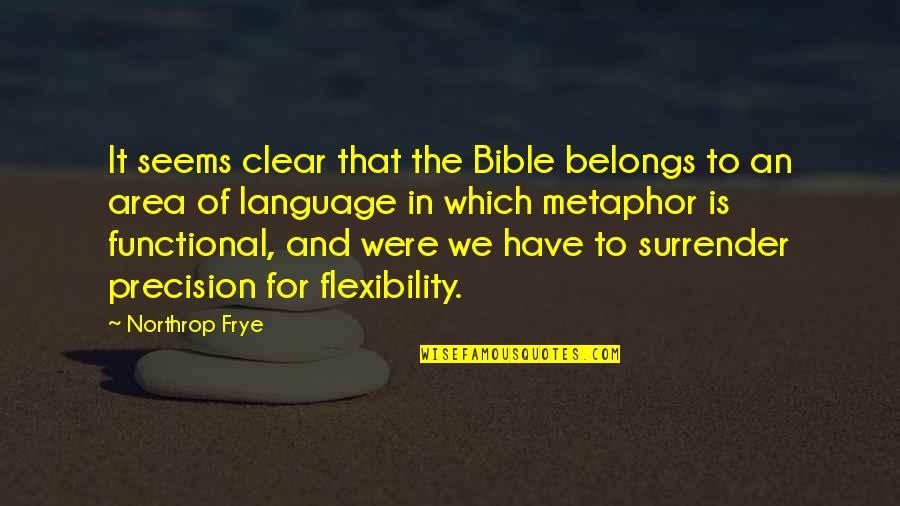 Frye's Quotes By Northrop Frye: It seems clear that the Bible belongs to